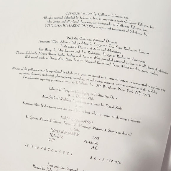 Miss Spider's 1995 Wedding Book David Kirk - Picture 2 of 9